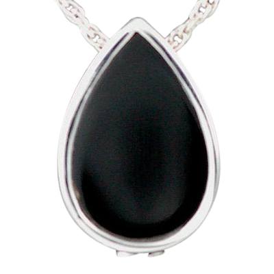 Onyx Tear Drop Keepsake Pendant